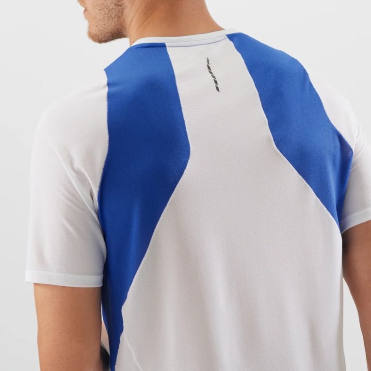 Camiseta Salomon Sense Aero Corta Sleeve Hombre Azules Blancos | MX KBTM763